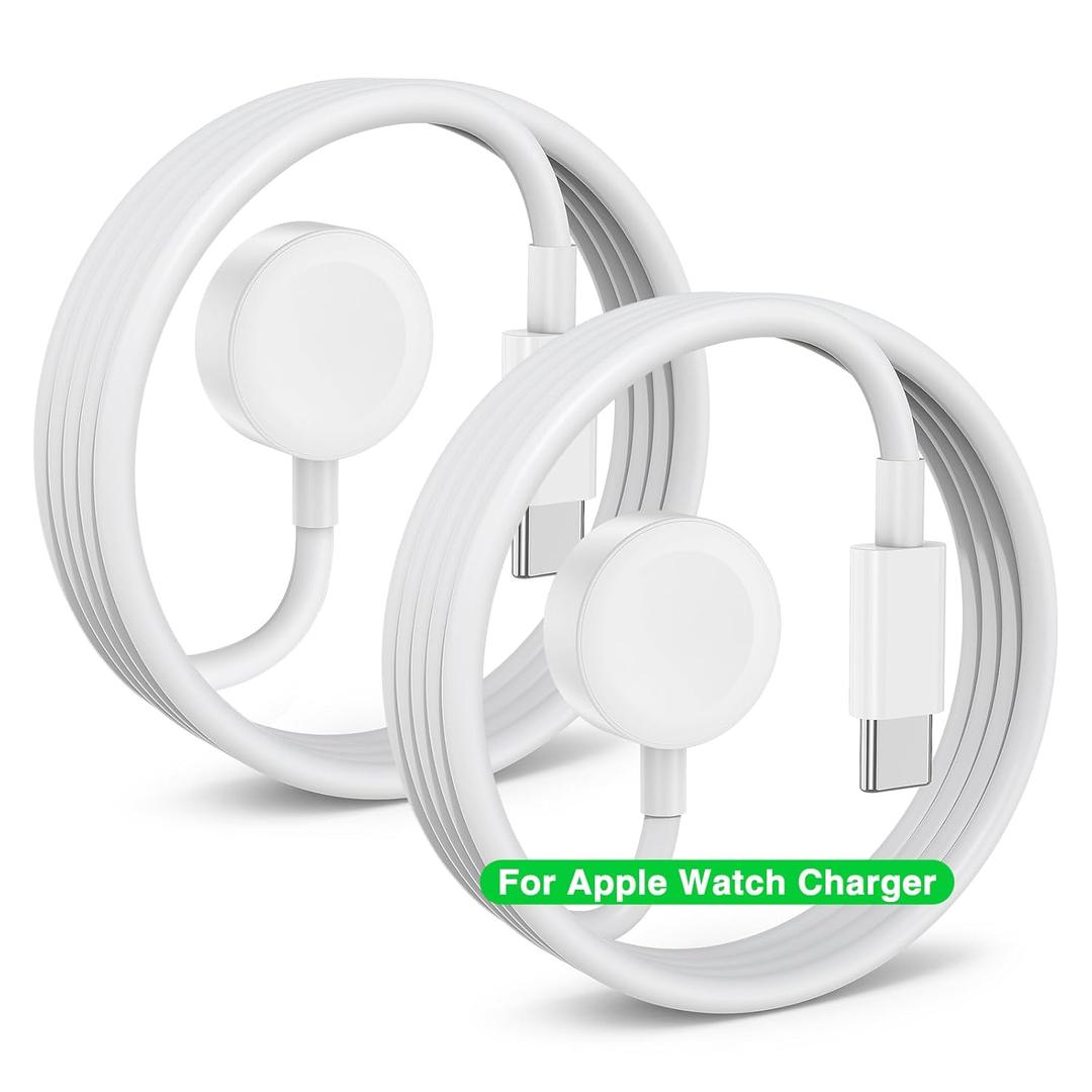2 Pack 2025 Upgraded Apple Watch Charger USB C Cable Magnetic iWatch Charger Fast Charging Cord 3FT for Apple Watch Ultra 3/SE 3/Series 11/10/Series 9/Series 8/7/6/5/4/3/Ultra/SE/SE 2-White
