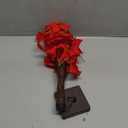 Lvydec Lighted Artificial Poinsettia Flower Tree, 23 Inch Battry Operated Tabletop Christmas Tree Poinsettia Tree for Holiday Home Decoration, Warm White Lights