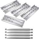 Hiorucet Grill Replacement Parts for Broil King 9561-54, 9562-14, 9563-14, 9565-54, 9571-44, 9576-44R, 9577-44, 9578-44, 9582-44, 9583-44, 9585-44, Heat Plates and Burners for Broil King Regal 490