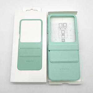 JIASHM for Samsung Galaxy Z Flip 6 Leather Phone Case Luxury Soft Touch Full Protective Cover for Flip6 Flip6 Shell(for Galaxy Z Flip6/ Mint Green