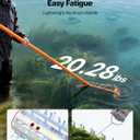 VEVOR Lake Weed Roller, 12 ft Lake & Pond Weed Removal Tool, Muck Razer Aquatic & Sludge Tiller, Rid Roots and Muck Buildup, 9 Preassembled Galvanized Iron Blades, 3 Aluminum Handles, Easy Assembly
