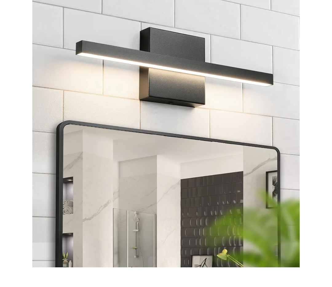 Black Bathroom Vanity Light - 15.7 inch 5CCT Modern Bathroom Light Fixture Over Mirror 12W LED Dimmable Wall Sconce Lighting Fixture for Bathroom Bedroom