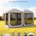 VEVOR Pop up Screen House Tent, 12 x 6 ft, 2 in 1 Screen Gazebo, Portable Screened in Canopy with Carry Bag, Netting Sides, Ground Stakes, for Garden, Patio, Backyard, and Outdoor Activities, Beige, 1267.2 FT