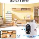 Long Battery Life Indoor Cameras Wireless for Home Security, House Camera Battery Powered, 360°Pan Tilt Viewing, 2.4Ghz 2K Tiny WiFi Cameras, 2 Way Talk, Color Night Vision, AI Motion Detection