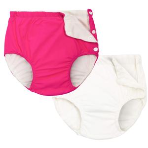 Joyo roy 2 Pcs Reusable Swim Diapers Snaps Unisex Baby Swim Diaper 6-12 Months Waterproof Newborn Infant Swimming Diapers Small Washable Baby Girl and Boy Waterproof Diapers for Swimming Lesson (Red-white)