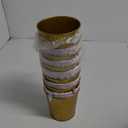 NUPTIO Gold Galvanized Vases for Centerpiece: 12 Pcs 5" Small Ribbed Vases for Flowers Bulk Metal Bucket Planter Pots for Wedding Table Home Decor