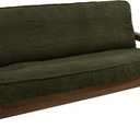 Blazing Needles Solid Microsuede Double Corded 8" to 9" Futon Cover, Full, Hunter Green