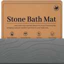 Stone Bath Mat Diatomaceous Earth Non-Slip Shower Mat Super Absorbent Grey, 24" x 16"