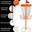 Disc Golf Basket - Portable Disc Golf Target with Heavy Duty 24-Chains Come with 6pcs Disc Golf Discs and Carry Bag, Ground Stake -Suitable for Players of All Levels