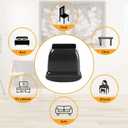 Small Square Silicone Chair Leg Floor Protectors with Wrapped Felt, Black Furniture Leg Caps, Anti Scratch Anti-Noise, 24 Pcs (Fit: 0.5" - 0.75").