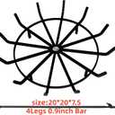 Inch Log Grate Wrought Iron Fire Pit Round Spider Wagon Wheel Firewood Heavy Duty 0.9in Bar Fireplace Stove Burning Rack Holder 4Legs Chimney Hearth Kindling Stacking BG275 (20 Inch)
