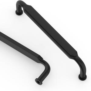 Asidrama 10 Pack 5 Inch(128mm) Matte Black Kitchen Cabinet Handles, Cabinet Pulls Kitchen Cabinet Hardware for Cupboard Drawer Pulls (5" Hole Center)