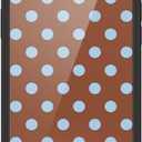 Wildflower Cases - Compatible with iPhone 13/14 | Protective Black Bumper, 6.5ft Drop Test Certified, Women Owned Small Business | Spots Aesthetic Trendy Cute | Polka Dot - Brown & Blue