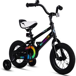 vollsch 14 Inch BMX Style Kids Bike for Ages 3-5 Years Old Boys Girls Toddlers Bicycle with Training Wheels & Coaster Brake, Black