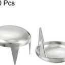 uxcell 200Pcs 10mm Silver Round Dome Studs Metal Claw Beads Nailhead Rivets Spike Studs Spots Punk Rock DIY for Leather Craft Clothes Belt Bag Shoes Bracelet Accessories