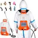 VEVOR Battery Powered Backpack Sprayer, 4 Gallons Electric Lawn Sprayer with 8 Nozzles & 2 Telescopic Wands, 90PSI Adjustable Pressure, 4-6 Hour Runtime, Yard Sprayers for Lawn and Garden