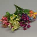 6 Bundles Outdoor Artificial Flowers for Decoration,Silk Flowers UV Resistant Fake Flowers No Fade Faux Flowers Bouquet Hanging Plants for Indoor Outside Farmhouse Home Garden Rainbow Daisy Mums