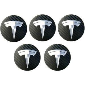 Center Cap Wheel Rim Logo T Emblem Decals Stickers 5 Pieces Compatible with Model X S 3 Y