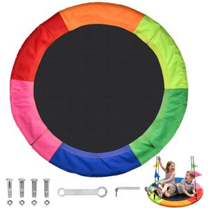 HeyZoo Tree Swing Replacement Cover 40 Inch, Saucer Swing Replacement Fabric with Tools, Round Saucer Swing Seat Cover, 900D Oxford Fabric, Colorful