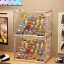 BOHOIDEE 4 Tiers Clear Display Case for Figures, Acrylic Storage Organizers Box with Magnetic Door, Large Dustproof Showcase for Collectibles Action Figure