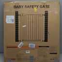Mumeasy 29.7-40.6" Baby Gate for Stairs, Auto Close Dog Gate for Doorways | Pressure Mounted No Drill Prt Gate with Walk-Thru Door, Double Lock, One-Hand Operation, 30'' Tall for Kitchen/Indoor, White