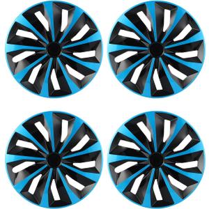 ABX Hubcaps,16 inch hubcaps Set of 4, Wheel Rim Cover ABS Material, Snap On Car Truck SUV Replacement, for Toyota Camry Nissan Mazda etc, Black & Blue