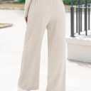 EVALESS Women's Wide Leg Pants High Waisted Business Work Casual Trousers 2026 Summer Comfy Palazzo Pants with Pockets (Purple, L)