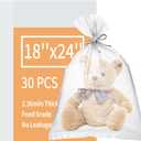 Plastic Flat Open Poly Bags, 18 x 24 inch Clear Plastic Bags, 30 Count Reusable Flat Open Storage Bags for Proofing Bread, Dough,Packaging, Storage Clothes, Craft, Gift - 2.36 Mil Thick