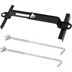 Car Battery Hold Down Kit, High-Strength Car Battery Crossbar with Heavy-Duty Clamps, Rust-Resistant Car Battery Holder with J-bolts (9inch/23cm bolts)