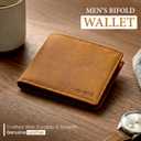 Men's Genuine Leather Wallet Light Brown RFID Blocking Bi-Fold Wallet, Premium Leather Wallet for Men with Multiple Card Slots, Cash Compartments, Slim Stylish Everyday Wallet, Gift for Men