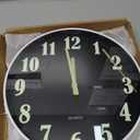 JoFomp Glow in The Dark Clock, 12 Inch Modern Silent Non Ticking Wall Clocks Battery Operated, Night Light Wall Clock for Living Room Decor, Wall Clock Decorative for Kitchen Bedroom