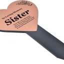 Sister Memorial Plaque Stake Grave Decoration for Cemetery Metallic Copper Heart Memorial for Sister Robust and Waterproof Temporary Grave Marker for Sister Graveyard Memorial for Sister, 5.6" wide x 10" high