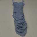 Floerns Women's Glitter Sleeveless Ruched Party Clubwear Bodycon Mini Dress Light Blue S