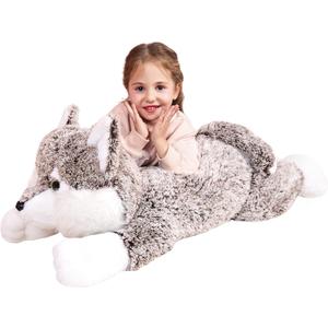 IKASA Giant Wolf Stuffed Animal Plush Toy, 30 Inches Big Soft Toys for Kids Girls Boys Girlfriend