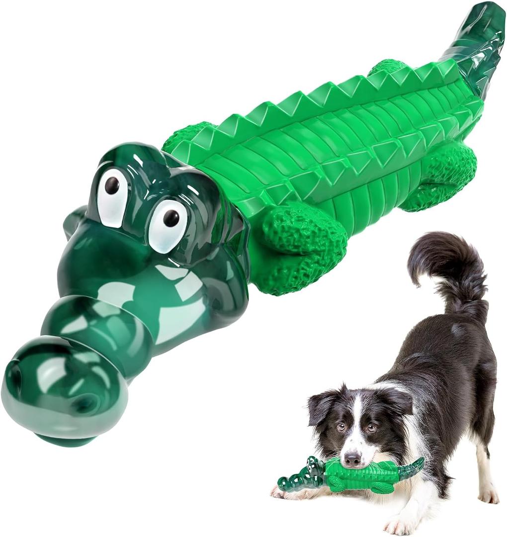 Dog Chew Toys for Aggressive Chewers -Indestructible Dog Toys for Large Dogs to Reduce Pet Anxiety and Boredom for Small, Medium, Large Breed (Green)