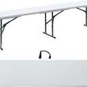 MIRSION Folding Bench, 6FT Plastic Foldable Bench with Handles, Outdoor Portable Stackable Bench for Party Camping and Picnic, White