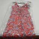Eliza J Women's Petite Size Style Crepe De Chine Spaghetti Strap Printed Floral Dress, Aqua, Size 8