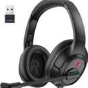 EKSA Wireless Headset with Mic for Work, Bluetooth 5.0 Headset with AI-Powered Noise Cancelling Microphone - Bluetooth Wireless Headphones with Mic for Work/PC/Laptop/Computer/Office/Zoom