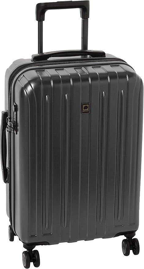DELSEY PARIS Titanium Hardside Expandable Luggage with Spinner Wheels, Black, Carry-On 21 Inch