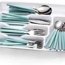 Cutiset 40 piece Stainless Steel Kitchen Flatware set with organizer, Camping Silverware set with color handles set of 8