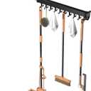 Pull-out Mop and Broom Holder with 20 Sliding Hooks, Slide Broom Closet Organizer Sliding Garage Storage Rack for Home Kitchen Wardrobe Closet Laundry Cupboard