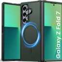 Magnetic for Galaxy Z Fold 7 Case, Compatible with MagSafe [No Screen Protector] [Military-Grade Protection] Translucent Matte Shockproof Slim Phone Case for Samsung Z Fold 7 (Green)