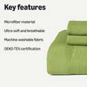 Amazon Basics Soft Brushed Microfiber Comforter Set, Extra Soft with Natural Texture, 3-Piece, Queen/Full, Green, Machine Washable