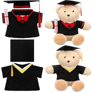 2 Sets Graduation Bear Clothes Graduation Cap and Gown Outfit Fits Most 14-18 Inch Bears Stuffed Animal Clothes Stuffed Animal Clothing Bear Costume for Make Your Own Stuffed Animals Graduation Gifts