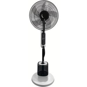 16" Touch Control Misting Pedestal Fan with LED Display | Oscillating stand fan with 12 speeds, 3 mist levels, 1-8H timer, and 4L water tank for home, office, or bedroom use.