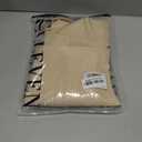 ELLEVEN Womens Cropped Blazer Business Casual Open Front Long Sleeve One Button Jacket (Beige, XS)