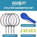 KH Badminton Rackets Set of 2 4 6 for Adults Kids,Beach Lawn Backyard Game Outdoor Sports,Racquets,Shuttlecocks & Carry Bag Included, 26 X 8 X 1"