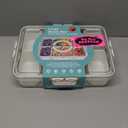 1 Pack Portable Snackle Box Container, Divided Serving Tray with Lid and Handle, Fruits, Clear Snack Platter Organizer and Storage for Adults Child (11.81" L*8.85"W-1pcs-8 Compartments)