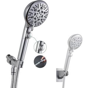 GwernKB Handheld Shower Head with On Off Switch 8Mode High Pressure Showerhead with 79 Inches Extralong Stainless Steel Hose and Bracket PLUS Extra LowReach Adhesive Wall Mount for Kids,Silver…