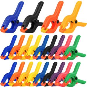 MAXPOWER 22-pieces Spring Clamps, 2-inch Clamps x 18 PCS, 3-inch Clamps x 4 PCS, Plastic Small Mini Clamps for Woodworking Assembly and Photography Backdrop